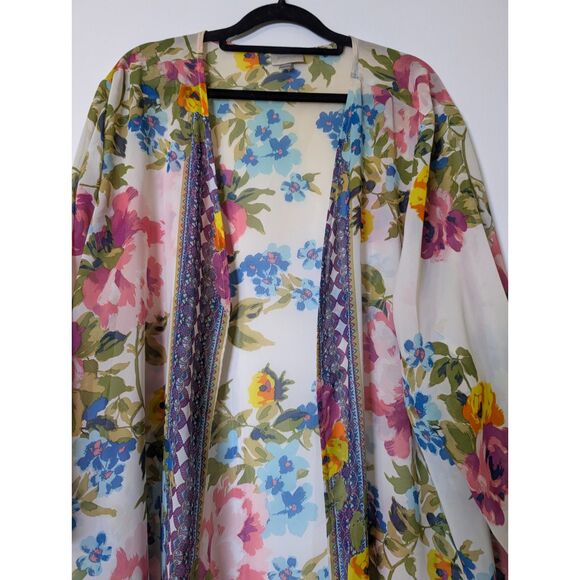 Avenue Floral Chiffon Kimono Cardigan Size 26/28 Plus Boho Y2K Aesthetic - Picture 4 of 8